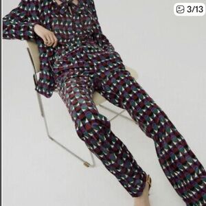 Marella Geometric Velvet Trousers